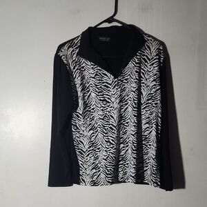Elegant Black and White Zebra Print Blouse
